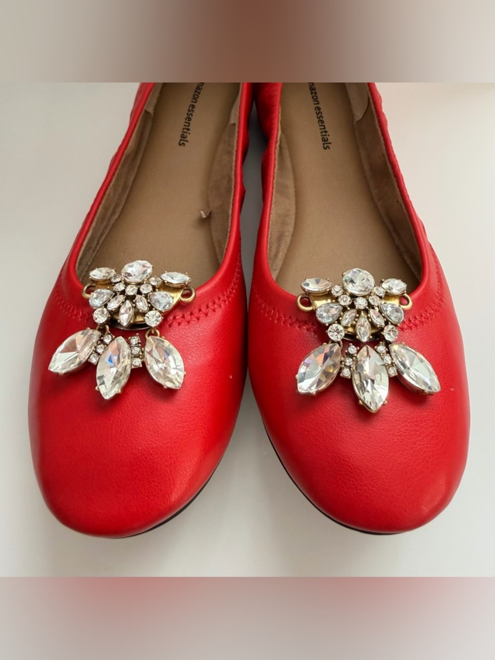 Vintage Upcycled French Shoe Clips with Crystal Embellishments